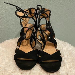 Black lace up heels